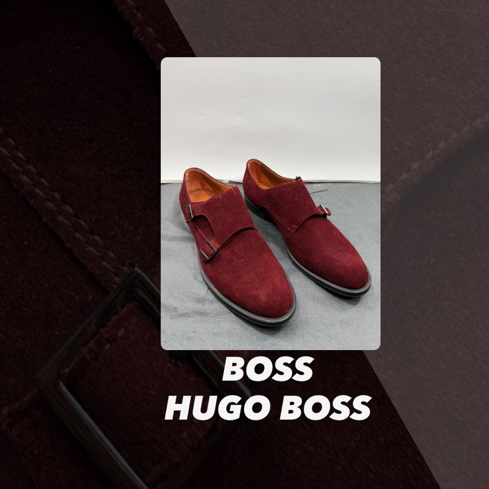 EUC Boss Hugo Boss Suede Double Monk Shoes